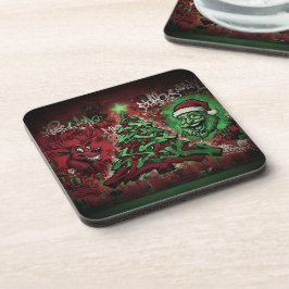 Graffiti Christmas Plastic Coasters Set 6 Getränkeuntersetzer