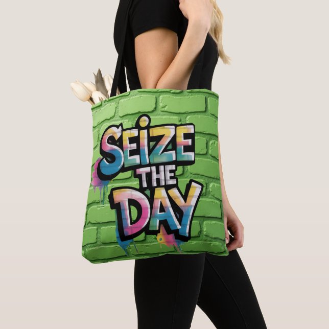 Graffiti Colorful Text Saying Seize The Day Tasche (Von Nahem)