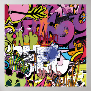 graffiti cool mot art maison décoration poster