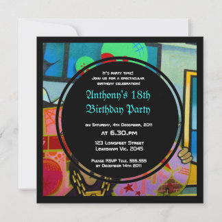 Graffiti-coole Gesichts-Geburtstags-Einladung Einladung