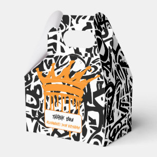 Graffiti Crown Black Orange Vielen Dank zum Geburt Geschenkschachtel