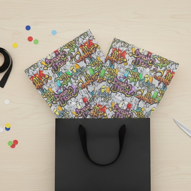 Graffiti Dance Hip Hop Muster Urban Seidenpapier (Von Creator hochgeladen)