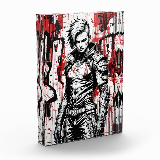 Graffiti de Cyberpunk Warrik - Bloc photo (Gauche)