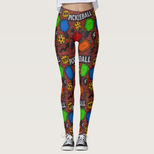 Graffiti de Pickleball Art Burst Women's Leggings