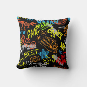 Graffiti der Jungen: Handgezeichnete Kühle Kissen