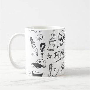 Graffiti Doodles: Punk Music Scribble Kaffeetasse