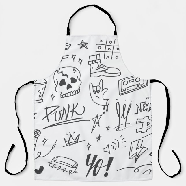 Graffiti Doodles: Punk Music Scribble Schürze (Vorderseite)