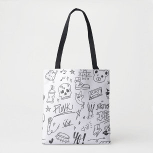 Graffiti Doodles: Punk Music Scribble Tasche