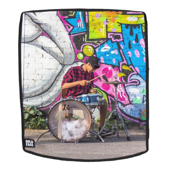 Graffiti-Drummer-Cooles Multiverschleißruckrucksac Rucksack (Abnehmbare Front)