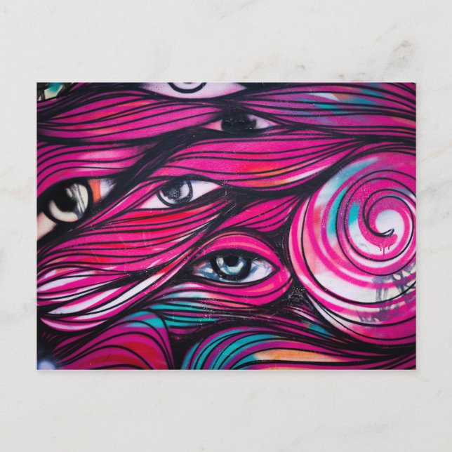 Graffiti Eye Urban Street Art Postkarte (Vorderseite)