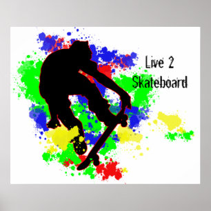 Graffiti-Farbe Splotches Skater Poster