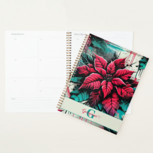Graffiti floral personnalisé Grungy Poinsettia