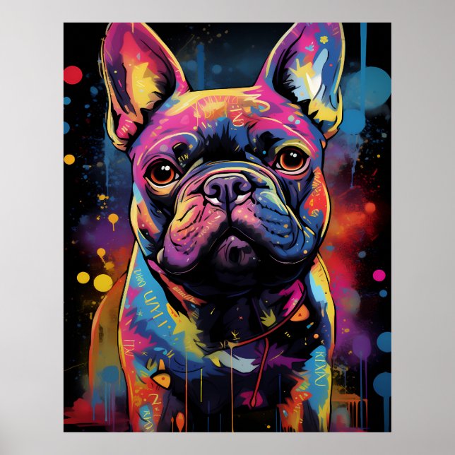 Graffiti French Bulldog Poster (Vorne)