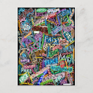 Graffiti-Friedenskarte Postkarte