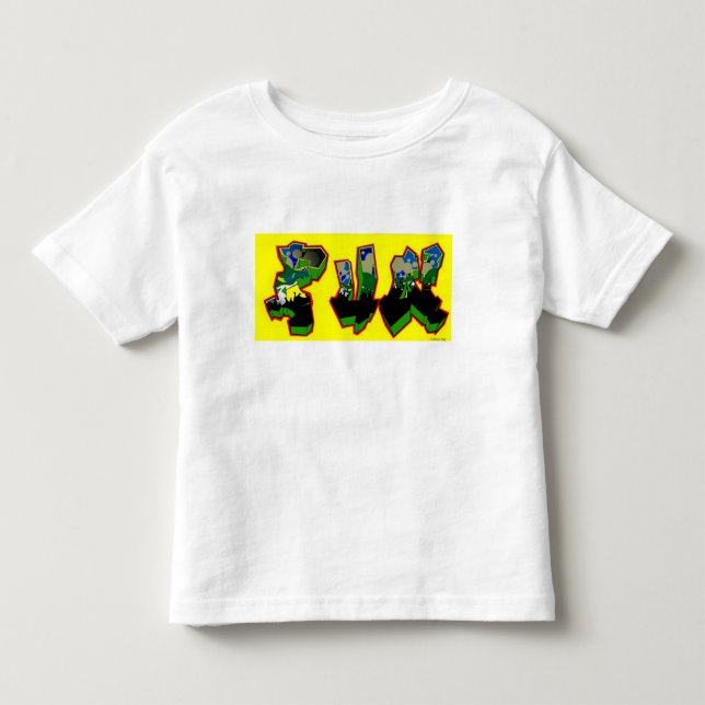 Graffiti Fun Long Sleeved Kid's T - Shirt - Gesche (Vorderseite)