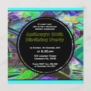 Graffiti-Geburtstags-Einladung Einladung