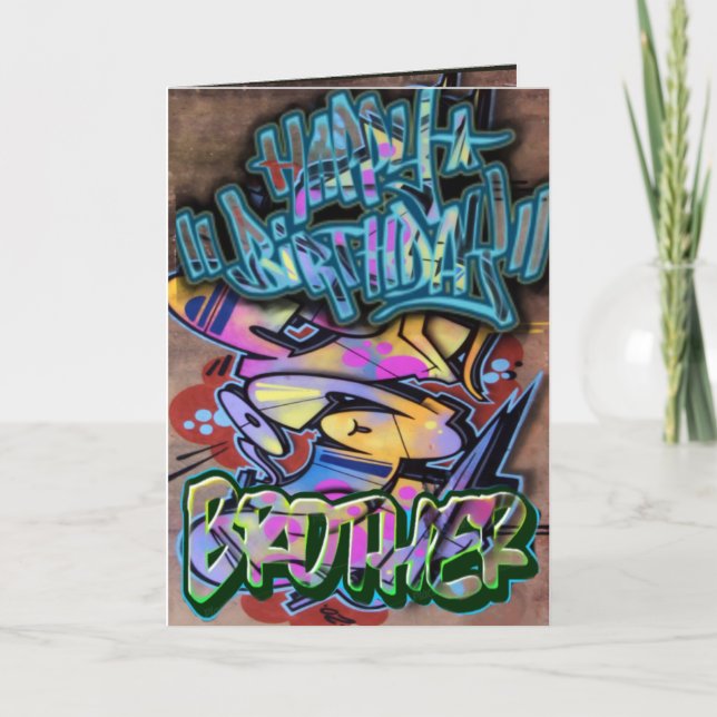 Graffiti Geburtstagskarte Bruder Karte (Vorderseite)