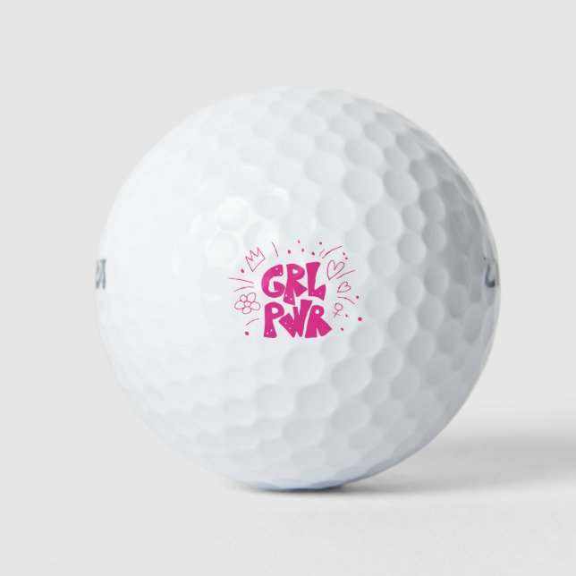 Graffiti Girl Power Doodle Girly Doodle Power Girl Golfball (Vorderseite)