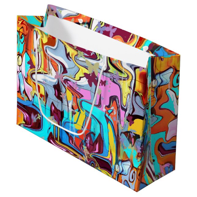 Graffiti Große Geschenktüte (Vorderseite Schrägansicht)