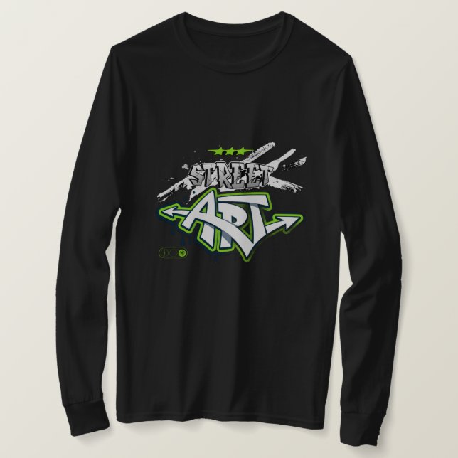 Graffiti Grün Design T-Shirt (Design vorne)