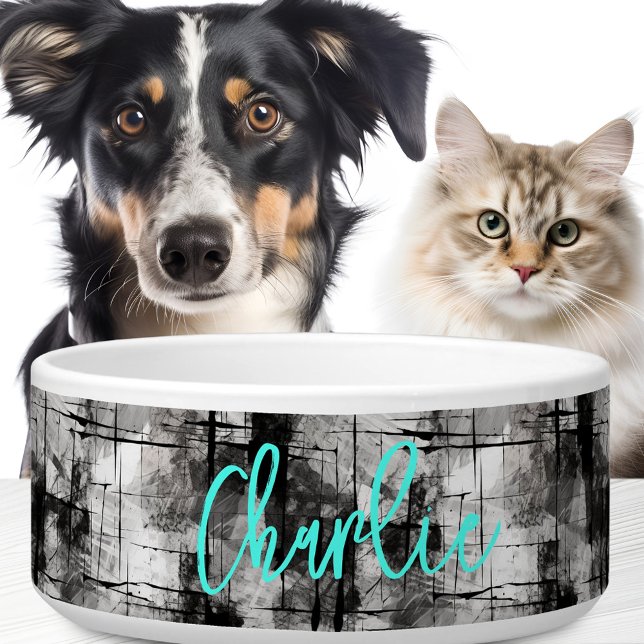 Graffiti grunge aqua blue individuelle Name Napf (Graffiti grunge aqua blue custom name bowl)