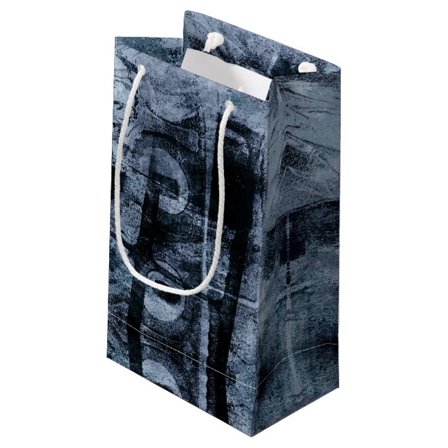 Graffiti Grunge gestrichen | Dunkle Marine und Den Kleine Geschenktüte (Rückseite Schrägansicht)