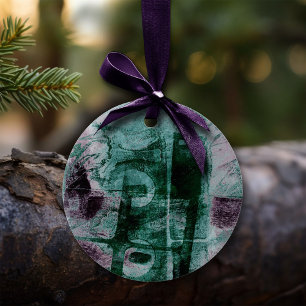 Graffiti Grunge gestrichen Moody Plum Lila Green Keramik Ornament