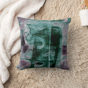 Graffiti Grunge gestrichen   Moody Plum Lila Green Kissen