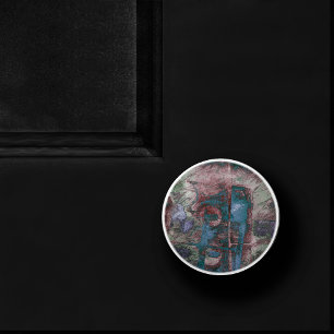 Graffiti Grunge gestrichen Rost Blue Taupe Keramikknauf