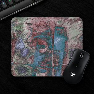 Graffiti Grunge gestrichen Rost Blue Taupe Mousepad