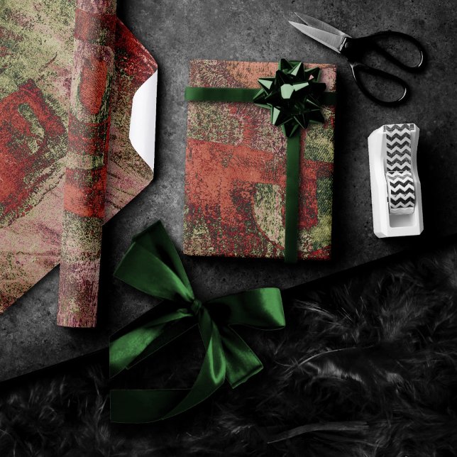 Graffiti Grunge Herbst Roter grüner Rost Rost Geschenkpapier (Von Creator hochgeladen)