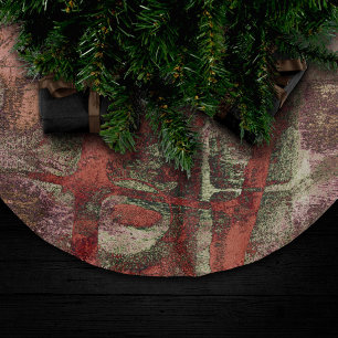 Graffiti Grunge Herbst Roter grüner Rost Rost Polyester Weihnachtsbaumdecke