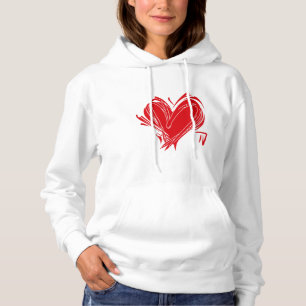 "Graffiti Heart Crop Hoodie - Edgy Liebe Statement