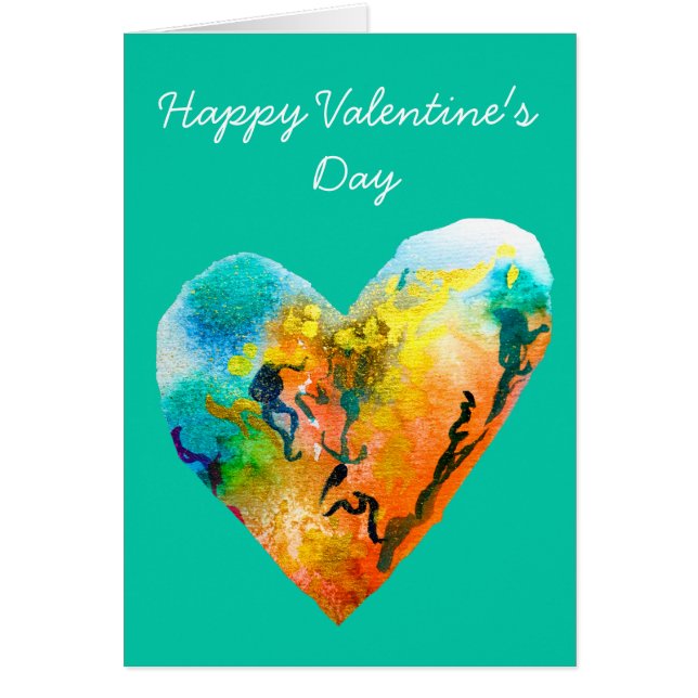 Graffiti heart Valentine's Day Watercolor art (Devant)