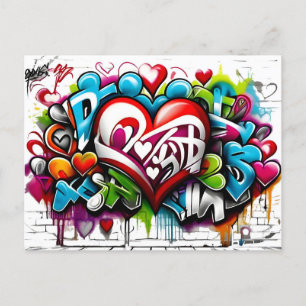 Graffiti Hearts # 1 Postkarte