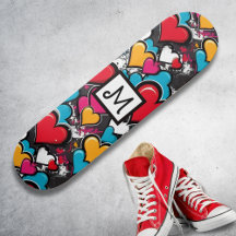 Graffiti Hearts Colorful Street Art Personalized