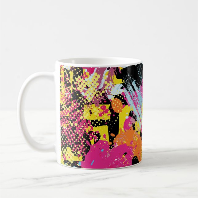 Graffiti hell psychedelisch nahtlos Muster illus Kaffeetasse (Links)