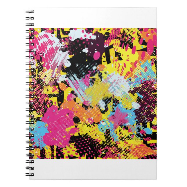 Graffiti hell psychedelisch nahtlos Muster illus Notizblock (Vorderseite)