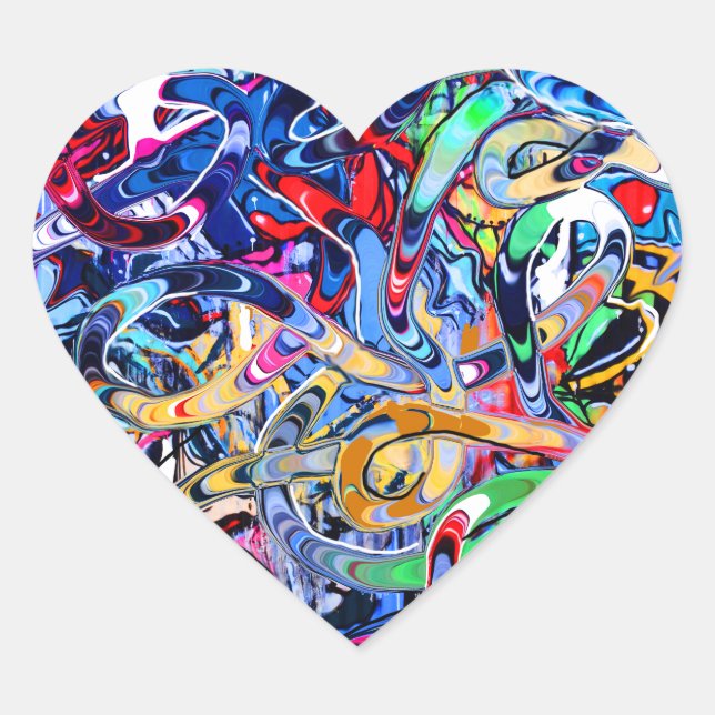 Graffiti Herz-Aufkleber (Vorderseite)