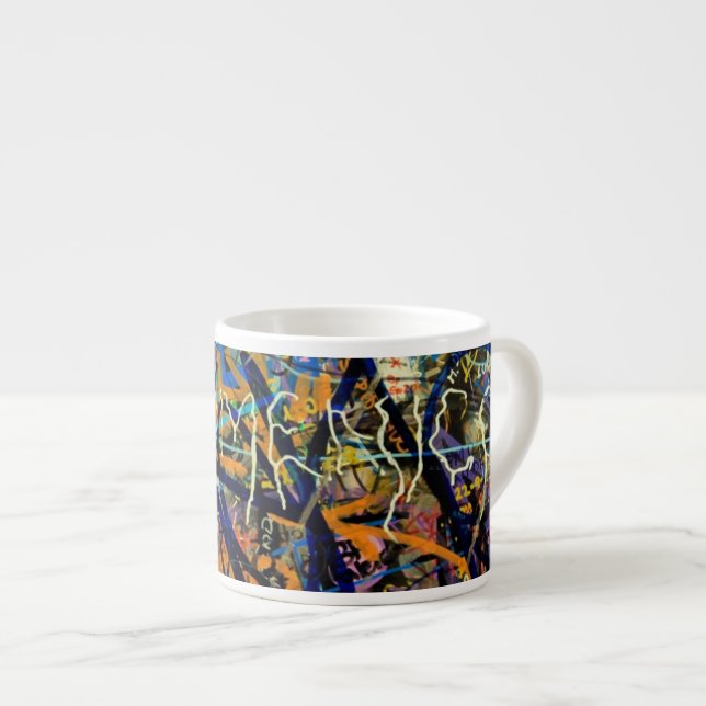 Graffiti-Hintergrund Espressotasse (Vorderseite Rechts)