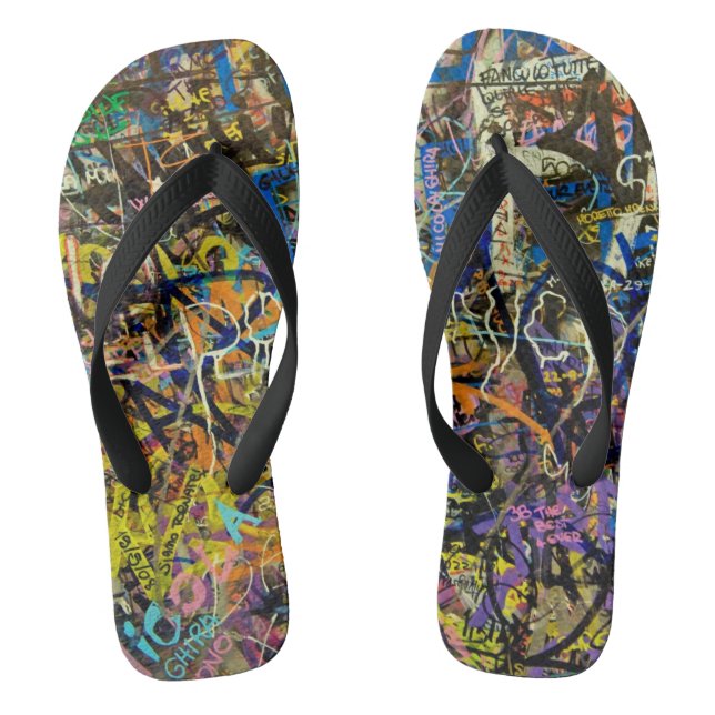 Graffiti-Hintergrund Flip Flops (Fußbett)