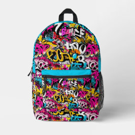 Graffiti hip hop pattern bedruckter rucksack