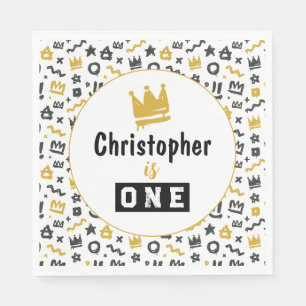 Graffiti Hip Hop Tags Schwarze und Gold Rap Doodle Serviette