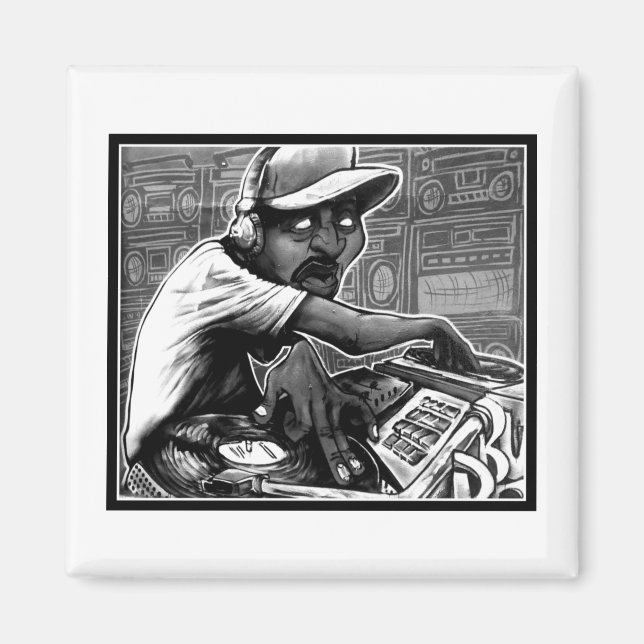 Graffiti Hip Hop Turntable Magnet (Vorne)