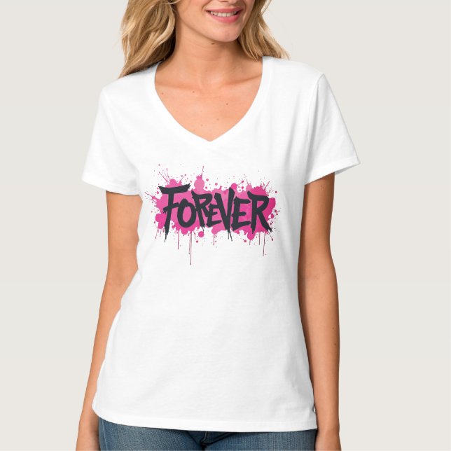 Graffiti Hot Pink "FOREVER" T-Shirt (Vorderseite)