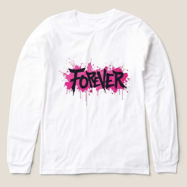 Graffiti Hot Pink "FOREVER" Tri-Blend Shirt (Design Vorderseite)