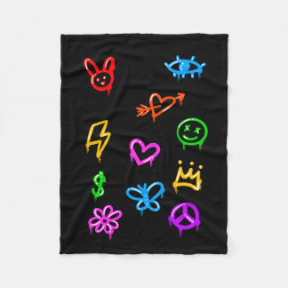 Graffiti Icon Gemustert Fleece Blanket