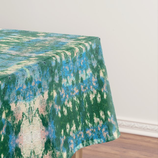 Graffiti Ikat | blaues Aqua-Grün Tischdecke (Beispiel)