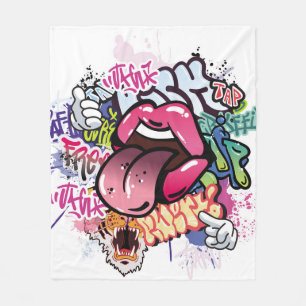Graffiti-Illustration mit Street-Graffiti-Buchstab Fleecedecke
