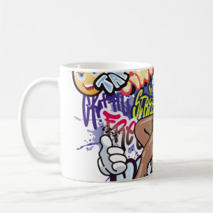 Graffiti-Illustration mit Street-Graffiti-Buchstab Kaffeetasse